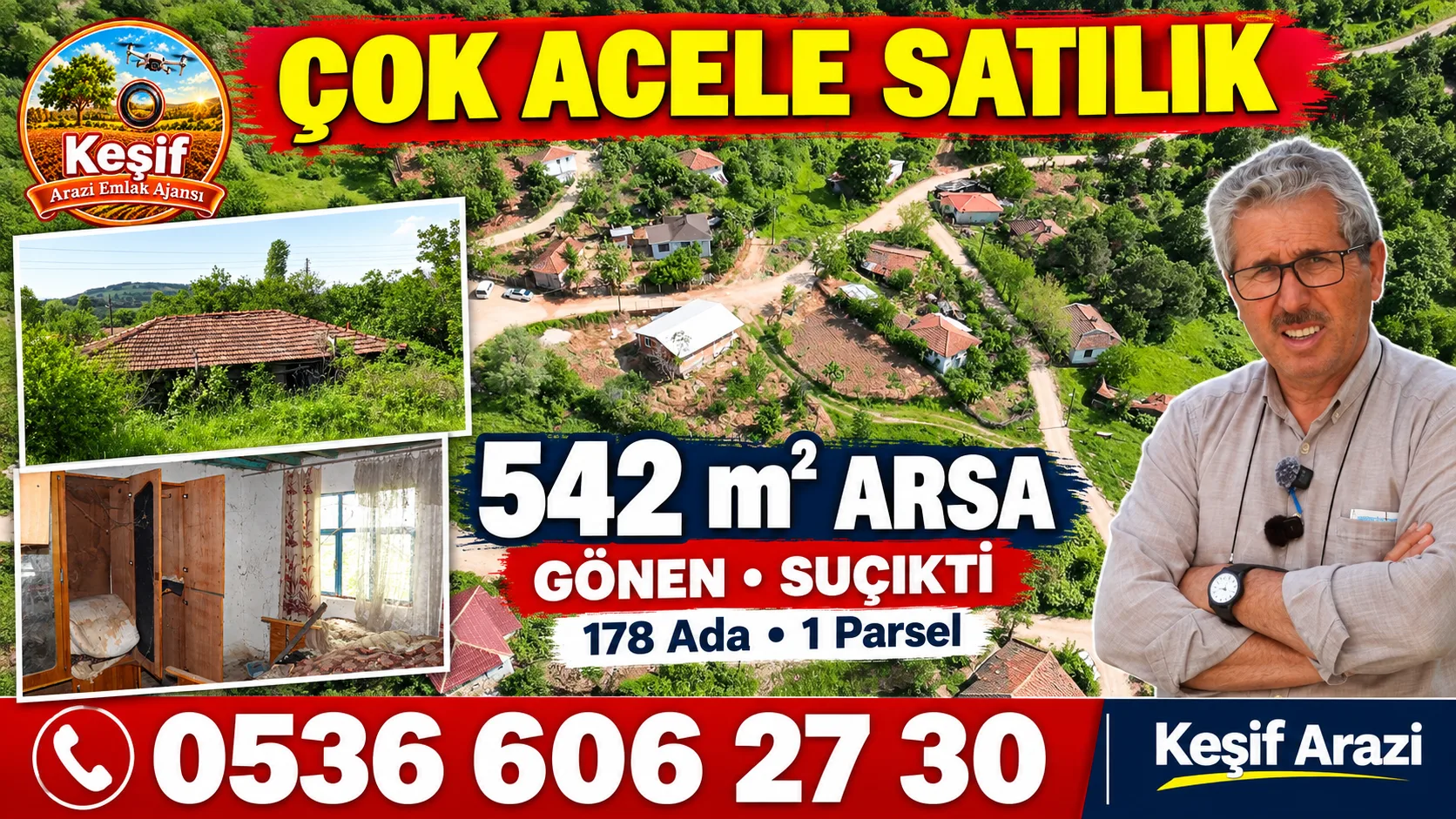 x 542 M2 köy evi Keşif Arazi. Balıkesir Gönen. İçinde evi olan arsa. 16.10.2026